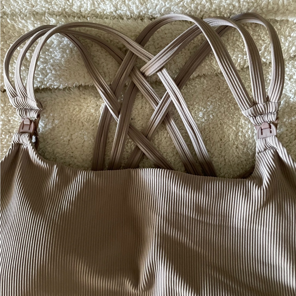 Sweat & Milk Beige Chloe Nursing Sports Bra - Picture 3 of 6